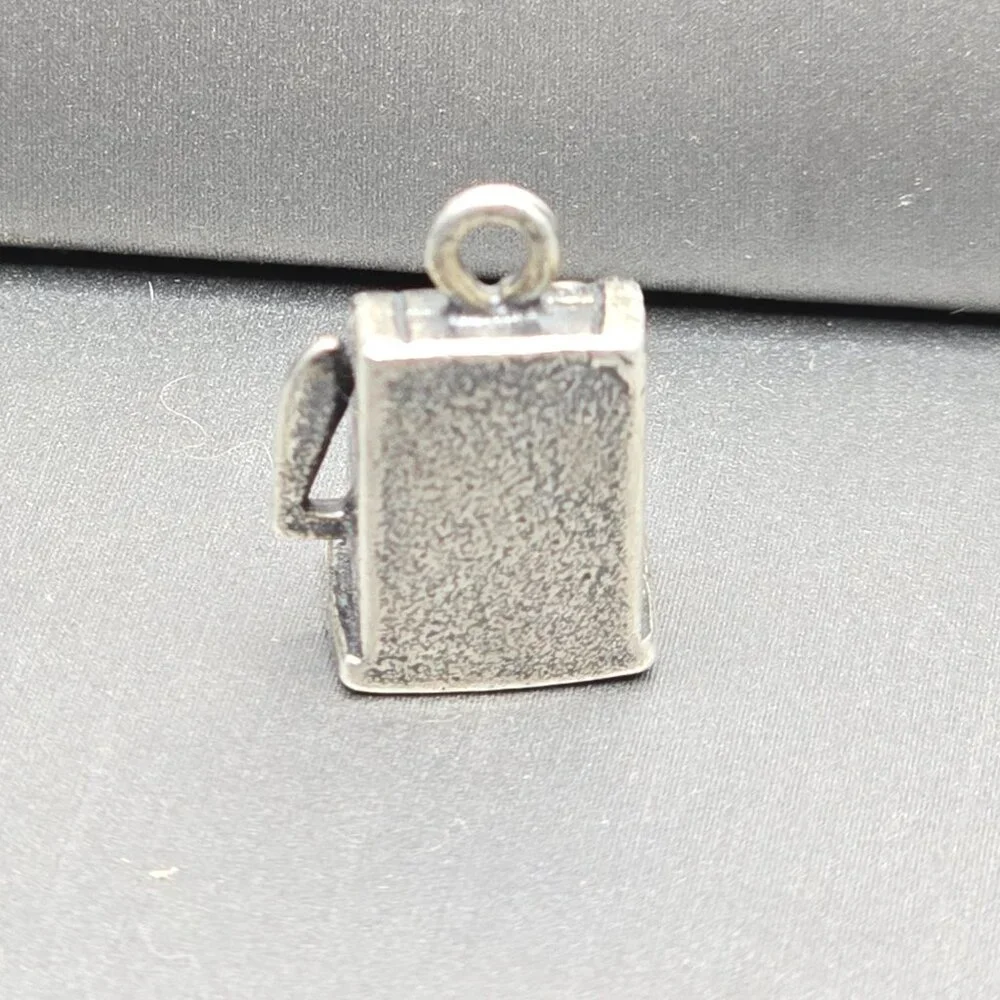 VTG Sterling Silver Slot Machine Charm 5/8" Hollow Figural Gambling Pendant - Picture 6 of 10